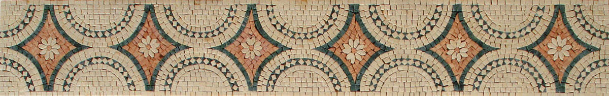 Floral Mosaic Border: Botanical Wall Tiles (40x6")