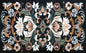 Square Marble Stone Rug: Handmade Floral Mosaic, 64"x40"