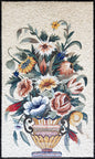 Handmade Flower Bouquet Mosaic Tile Art: Kitchen Wall Decor (40” x 24”)