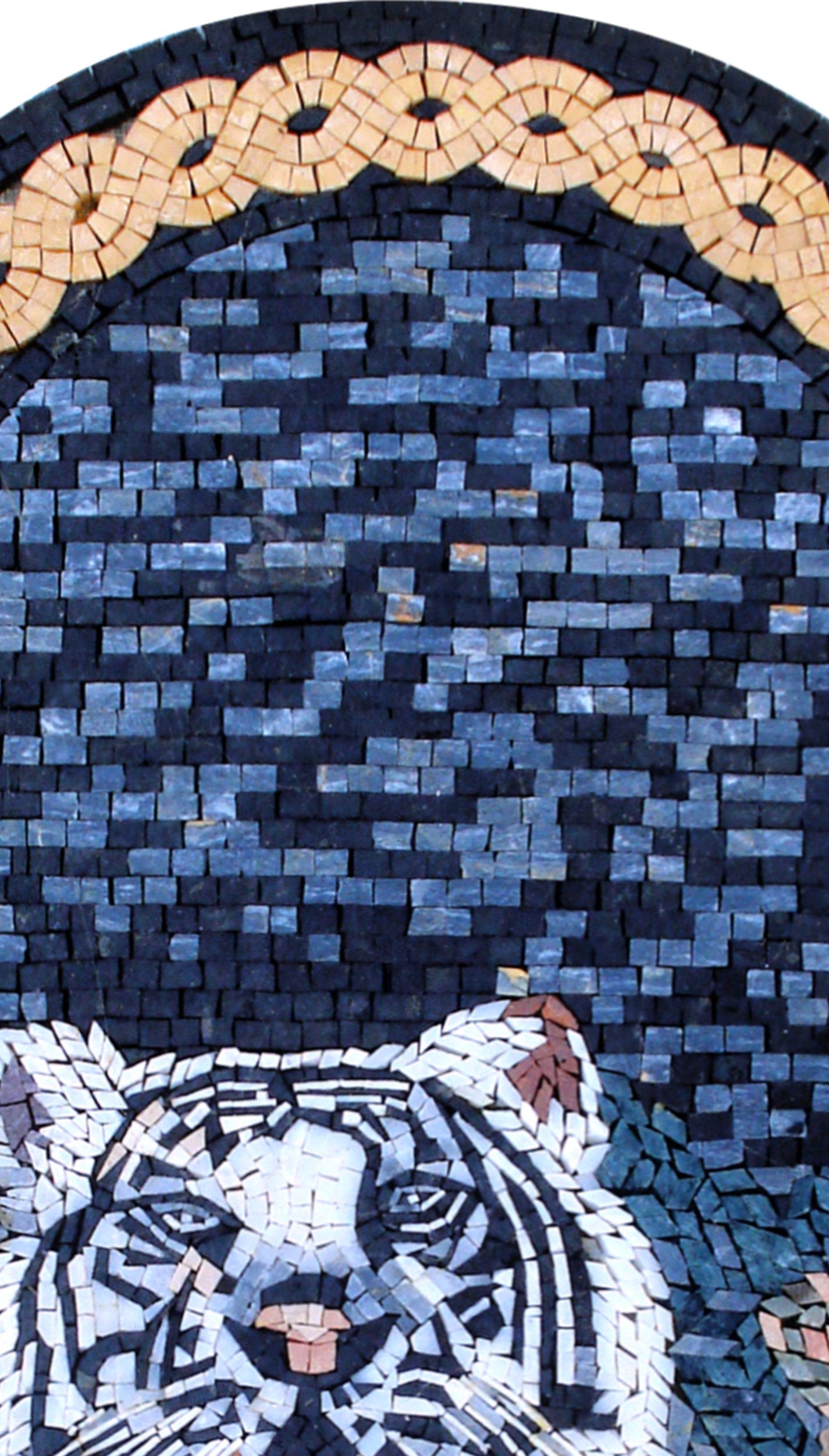 TIGER MOSAIC BACKSPLASH | Wild Jungle Animal Mosaic Tiles For House Warming | White Tiger Roaring Artwork Tiles For Interior Room Walls