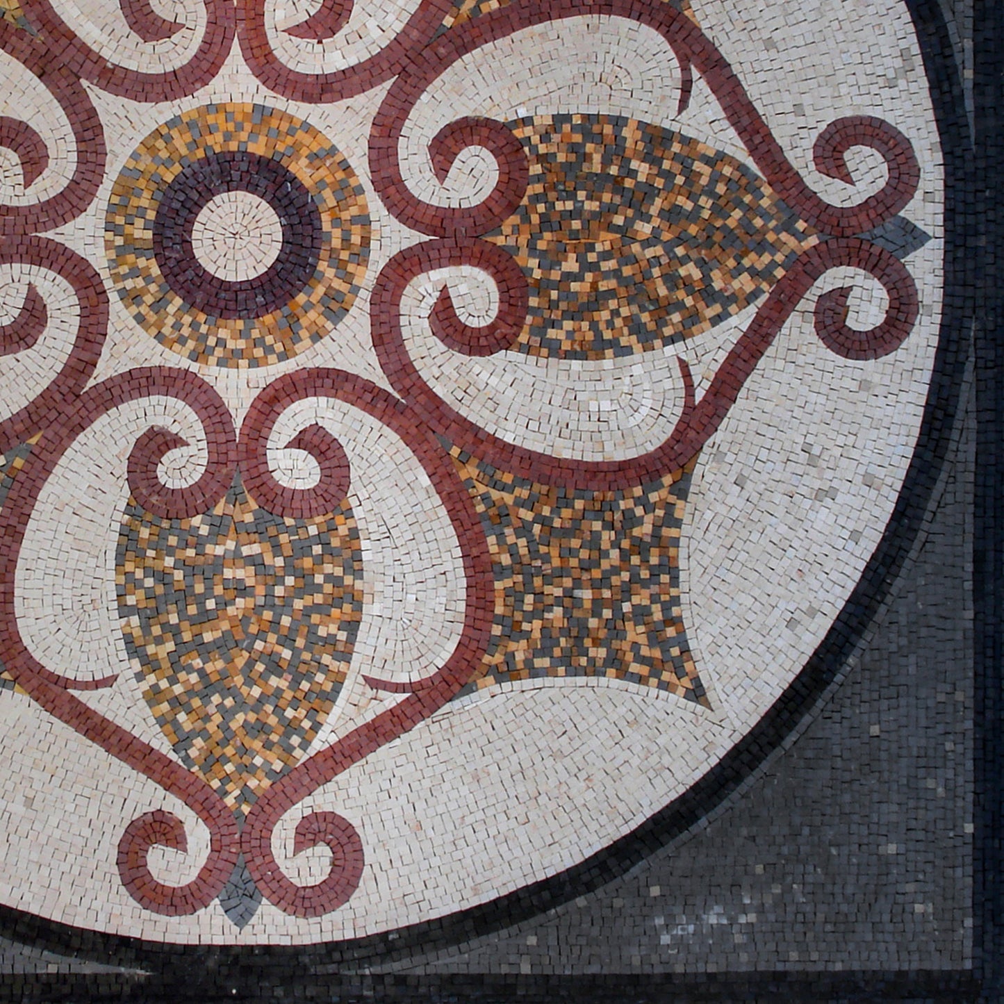 40" Handmade Geometric Marble Mosaic Tile Medallion