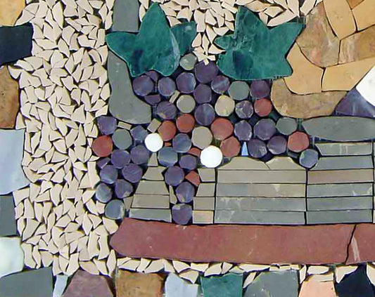 Handmade Wine & Grapes Mosaic Tile Art: Kitchen Backsplash
