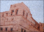 Handmade Roman Castle View Marble Mosaic Mural: Interior/Exterior Wall Art