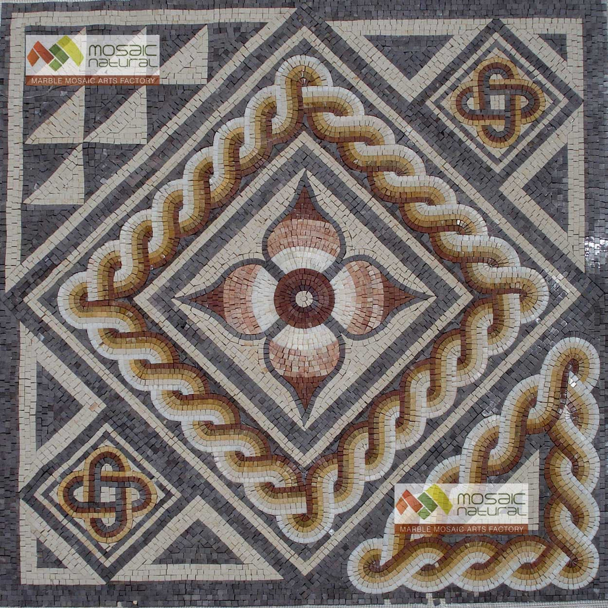 Geometric Marble Mosaic Tile: 48" Backsplash, Wall Art