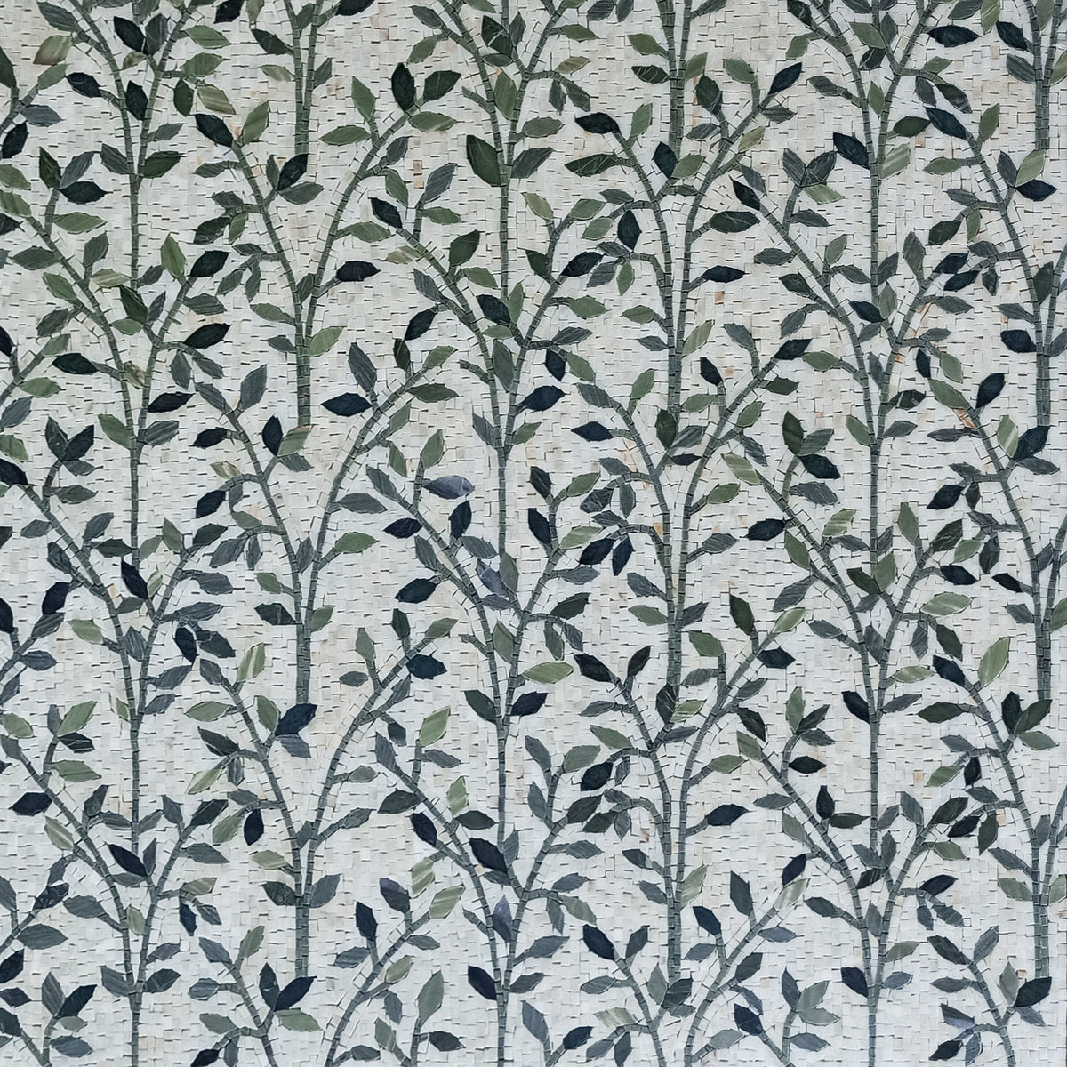 Handmade Marble Mosaic Tile Art: Floral Leaves Wall Decor (80” x 80”)