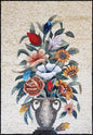 Handmade Floral Mosaic Tile Art: Sunflower & Roses Bouquet