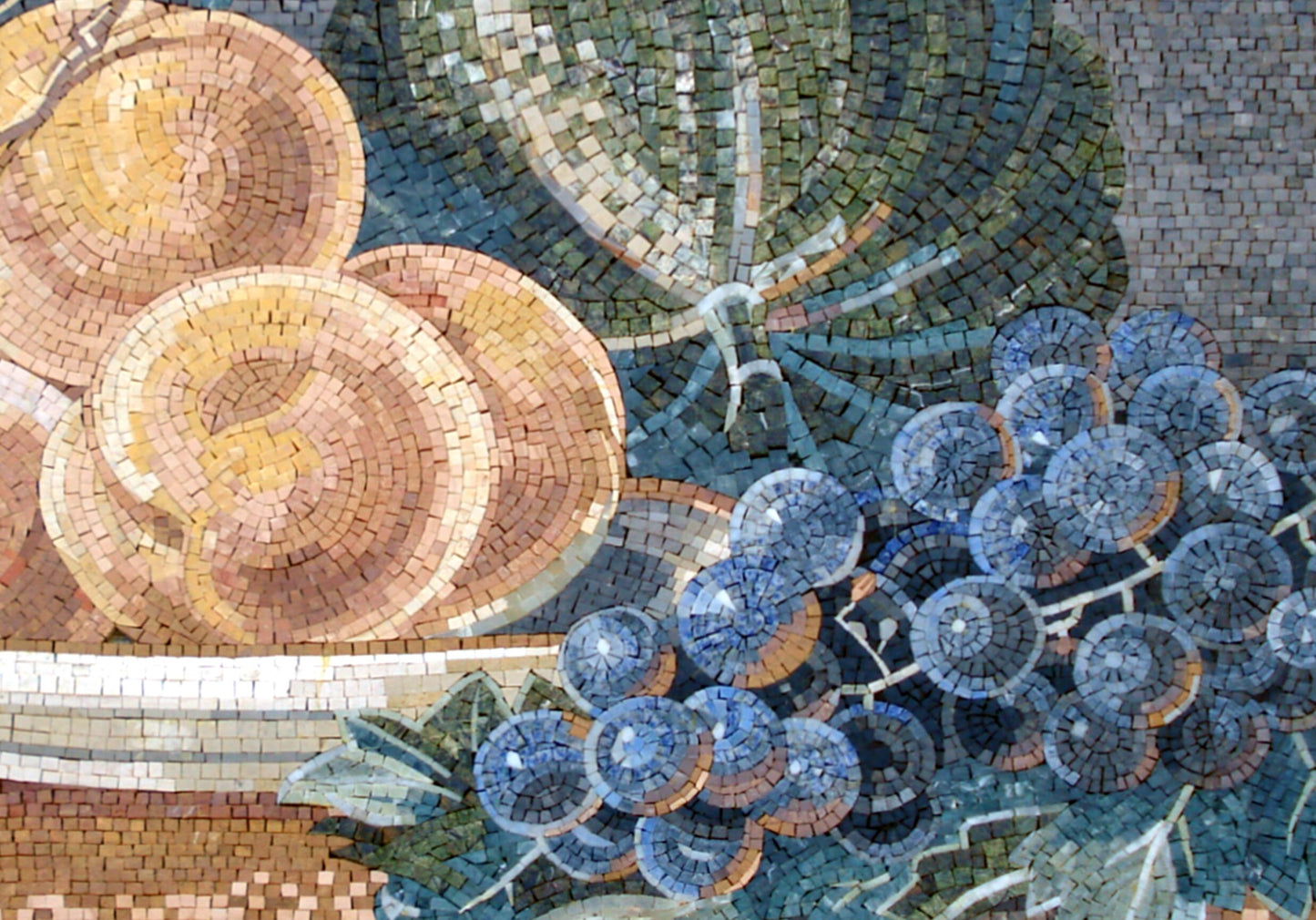 MOSAIC KITCHEN BACKSPLASH - A Still Life of Peaches, Grapes, and Watermelon Mosaic Wall Art