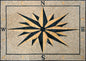 Handmade Compass Mosaic Rug: Marble Stone Art (46” x 32")
