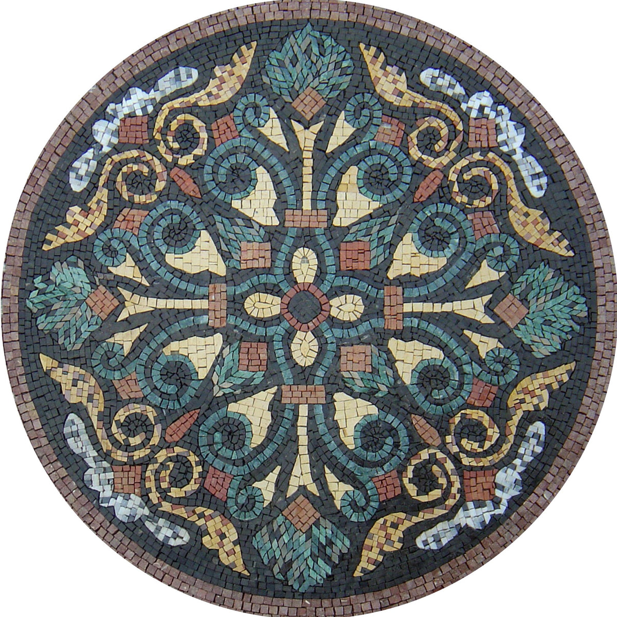Artistic Elegance - Marble Mosaic Medallion Art Tile for Exquisite Décor - Customization available
