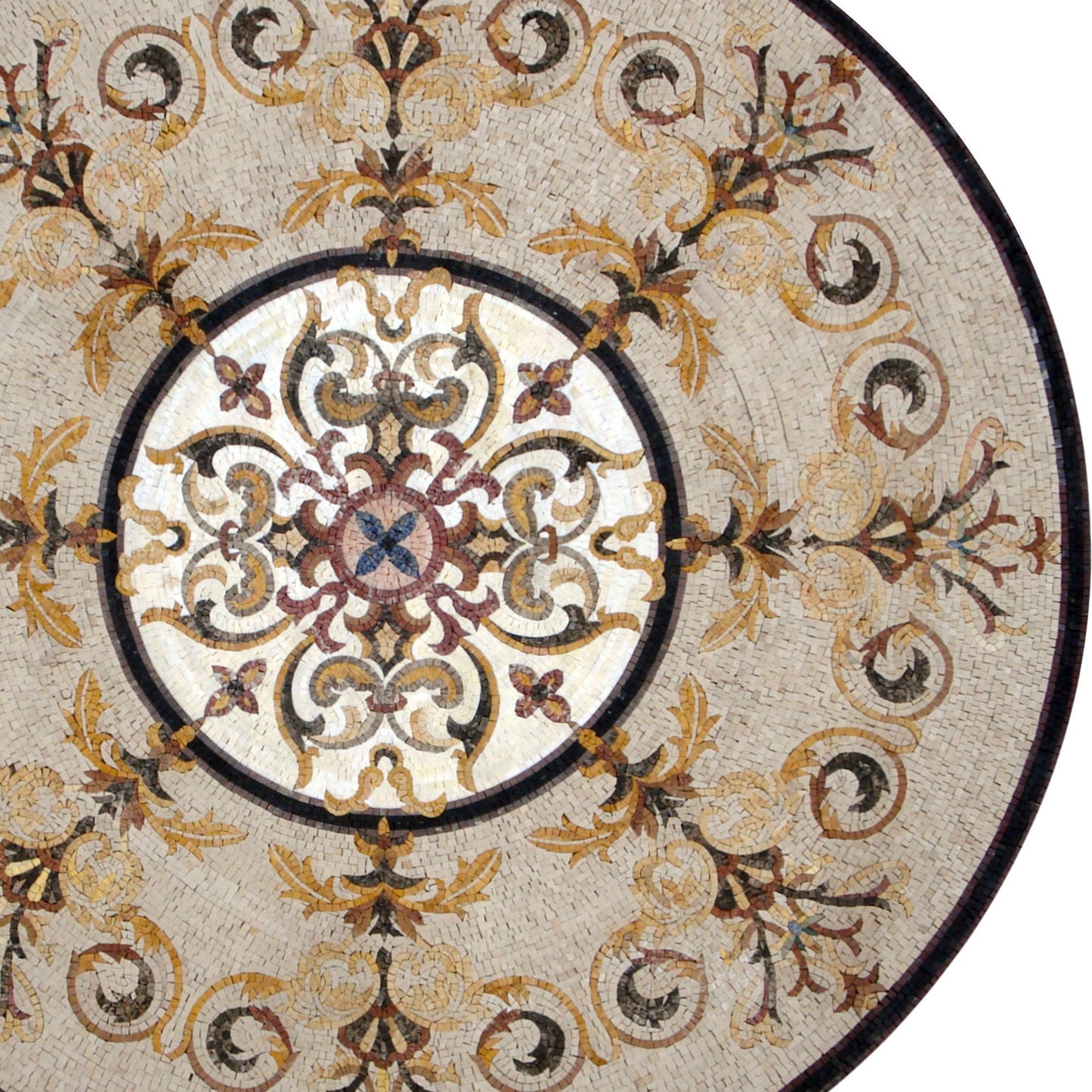 Artisanal Elegance Handmade Marble Medallion Mosaic for Unique Stone Décor - Customization available