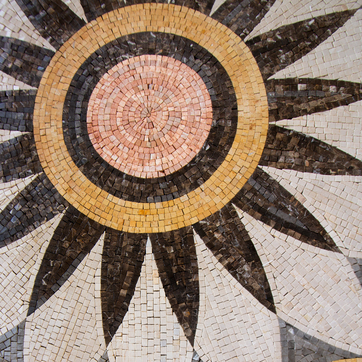 Seafaring Splendor - 32" Handmade Nautical Rose Compass Round Mosaic Art Tile - Customization available