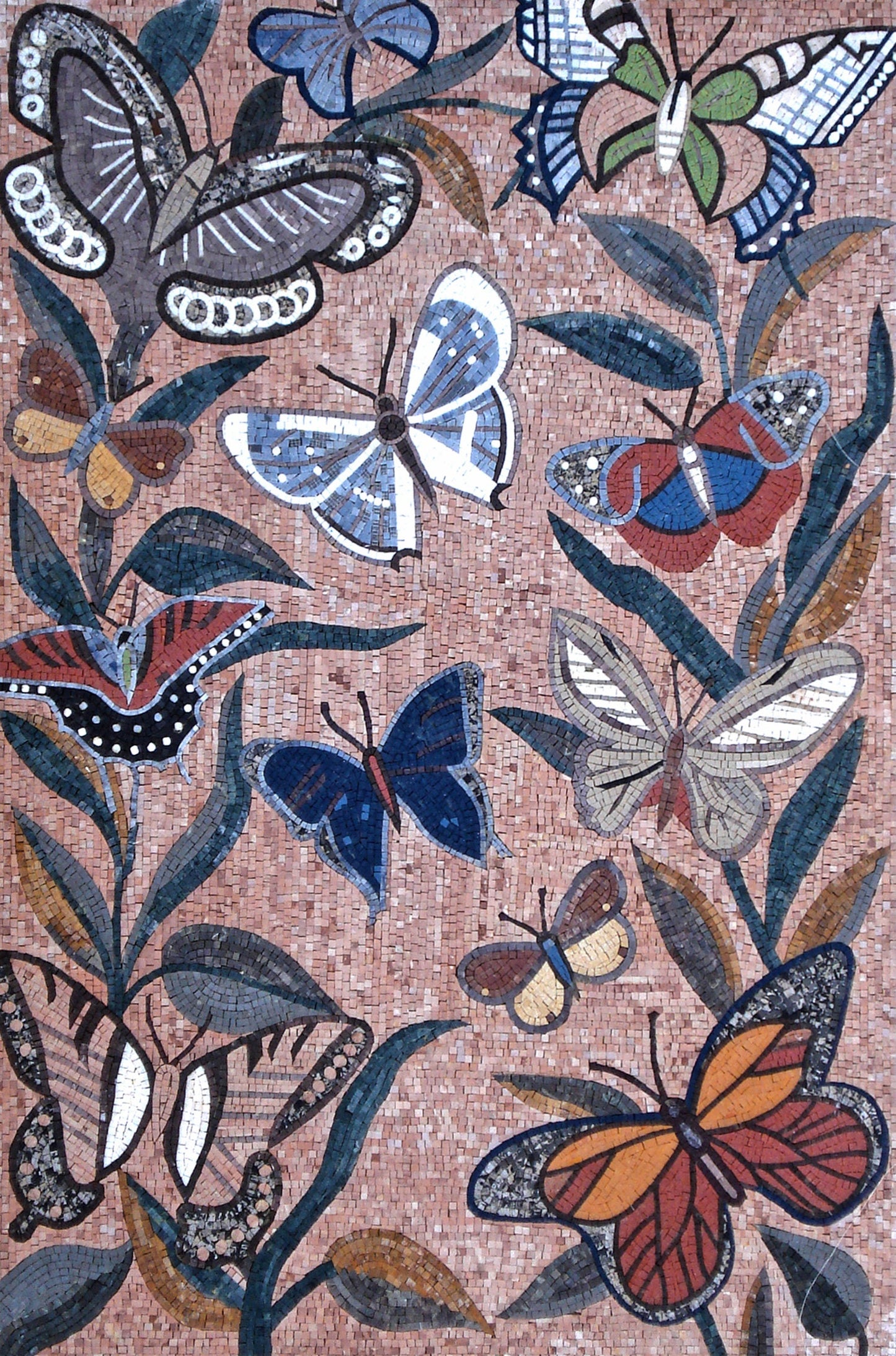 BM001 Handmade Marble Mosaic Art Kaleidoscope Butterfly