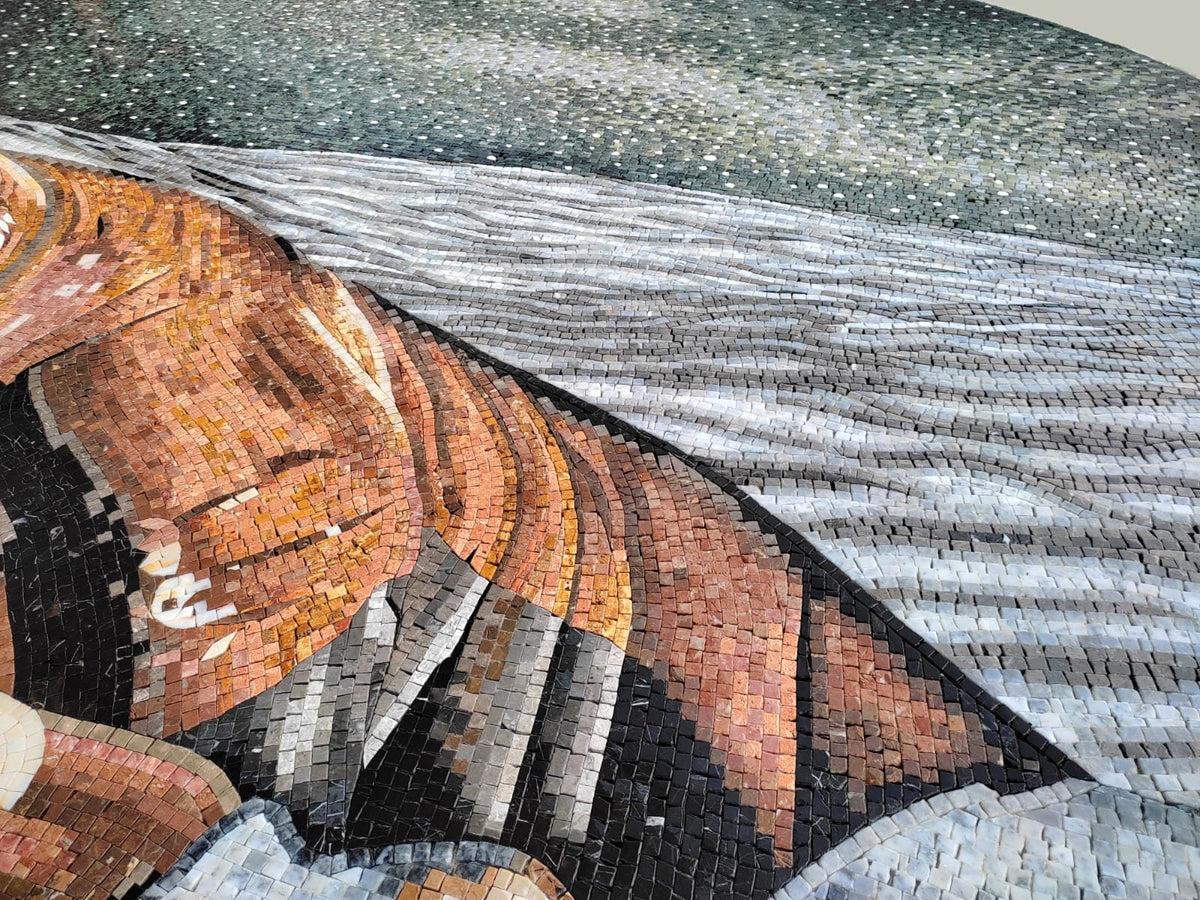Handmade Walrus Mosaic Tile: Sea Animal Wall Art (84” x 80”)