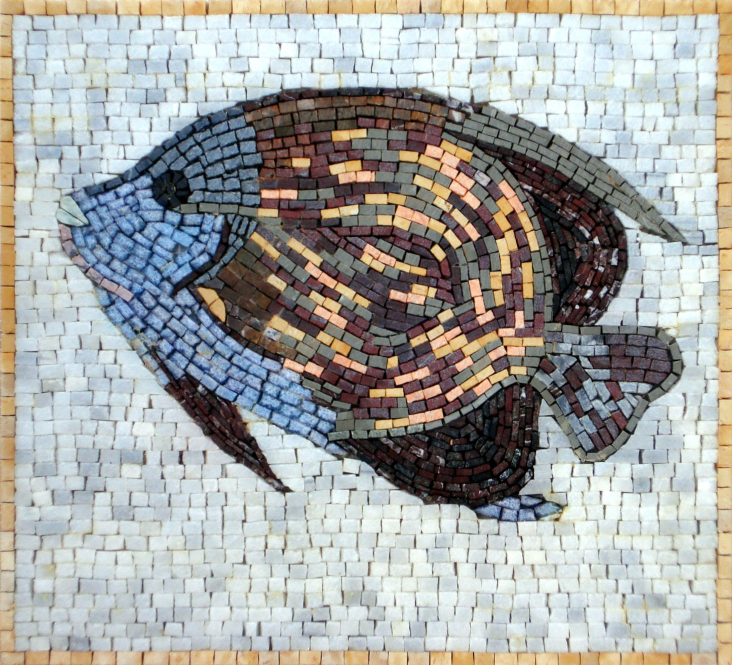 Handmade Fish Mosaic Tile Art: Sea Life Wall Decor (16x16)