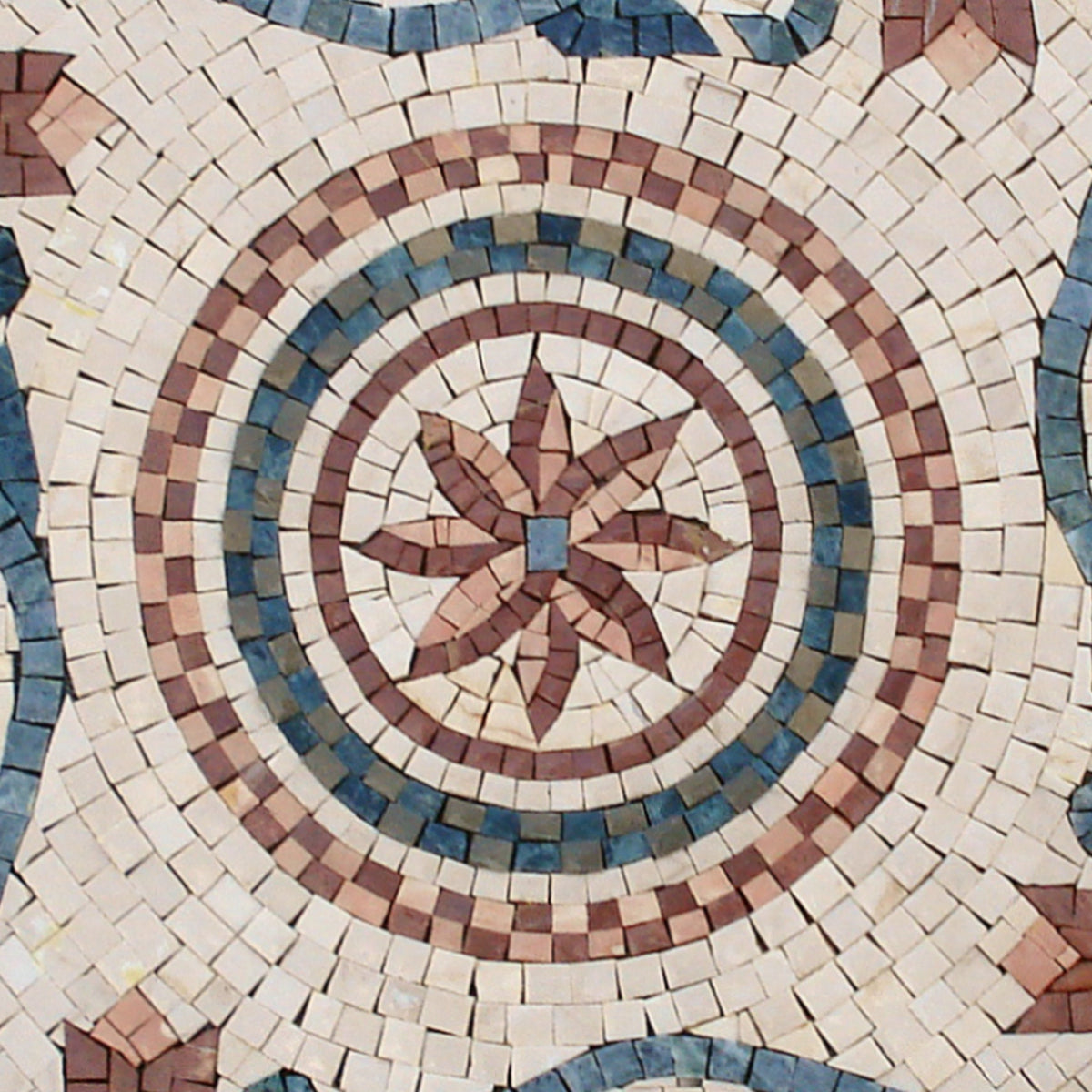 24” MEDALLION MOSAIC TILES | Geometrical Pattern Botanical Floral Tiles For Living Room | Tiles For Interior And Outdoor Entry And Walls