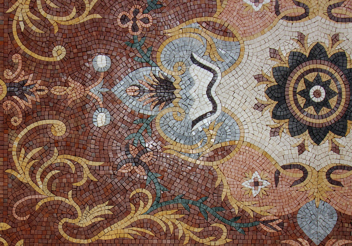 Handcrafted Marble Mosaic Rug Carpet Flooring Art Tile Décor