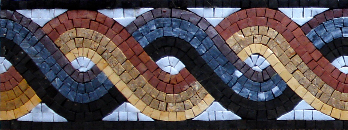 Colorful String Marble Mosaic Border - 6" x 40" Wall Tile