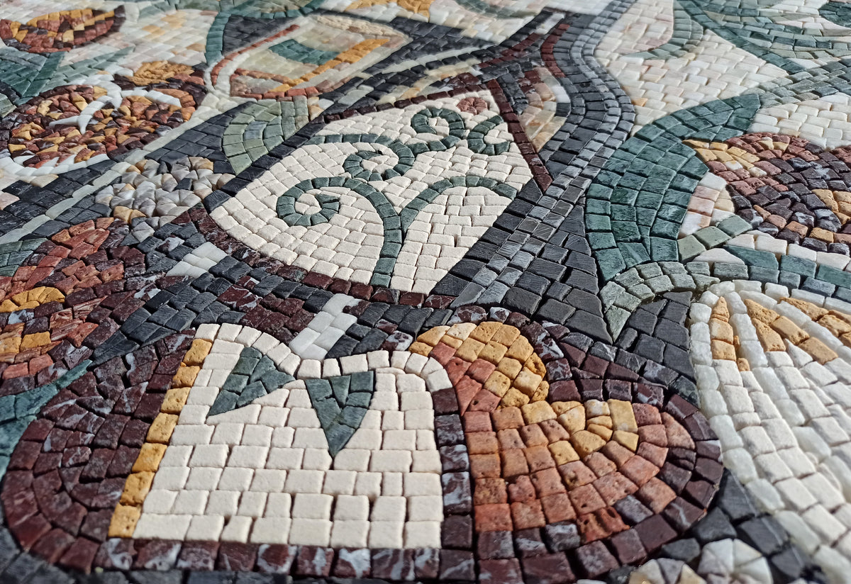 TUSCAN WINE MOSAIC Tiles | Bar, Kitchen Wall Backsplash Mosaic Tiles For Kitchen Décor | Flower Backsplash Tiles