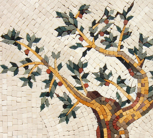 OLIVE TREE MOSAIC - Backsplash Marble Mosaic Tiles. Customization. Handcrafted Roman Mosaics