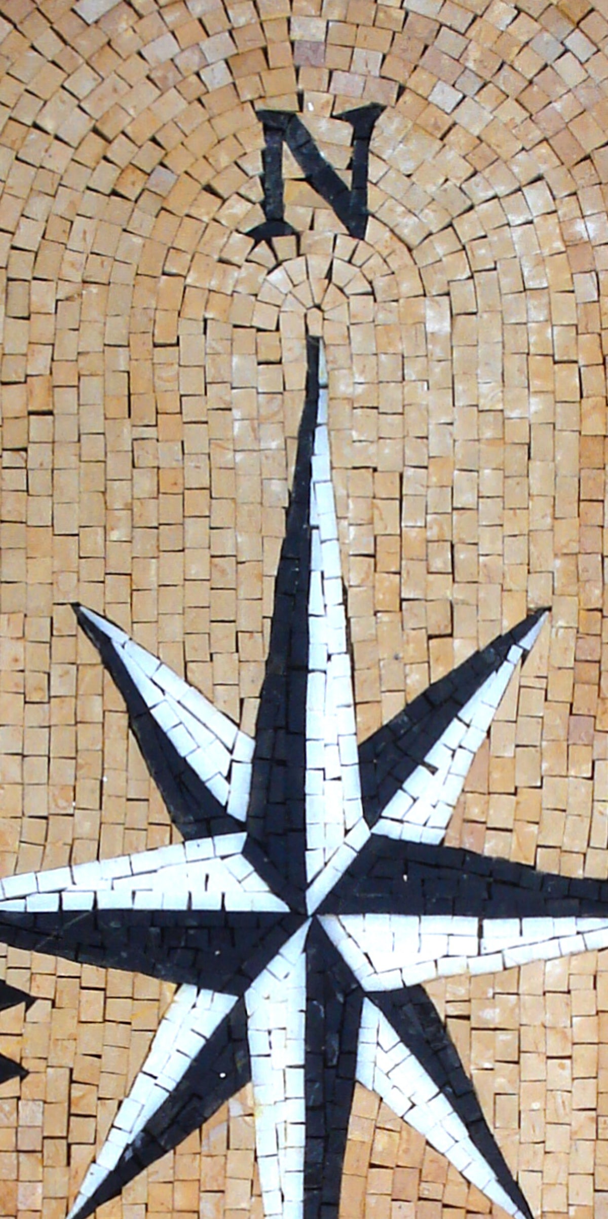 AR002 Nautical Compass Arched Mosaic Wall Art