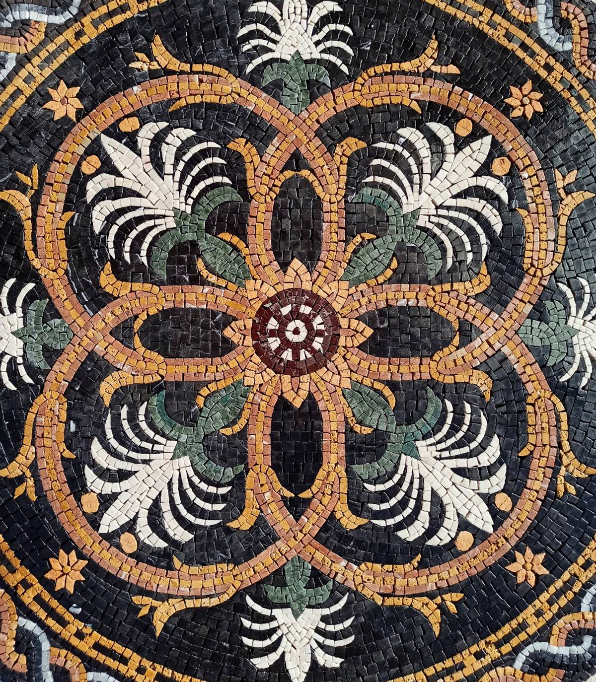 Artisanal Elegance - 32" Handmade Pattern Mosaic Medallion Art Tile Décor - Customization available