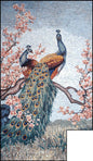 Handmade Peacock Mosaic Tile Art: Cherry Tree Design