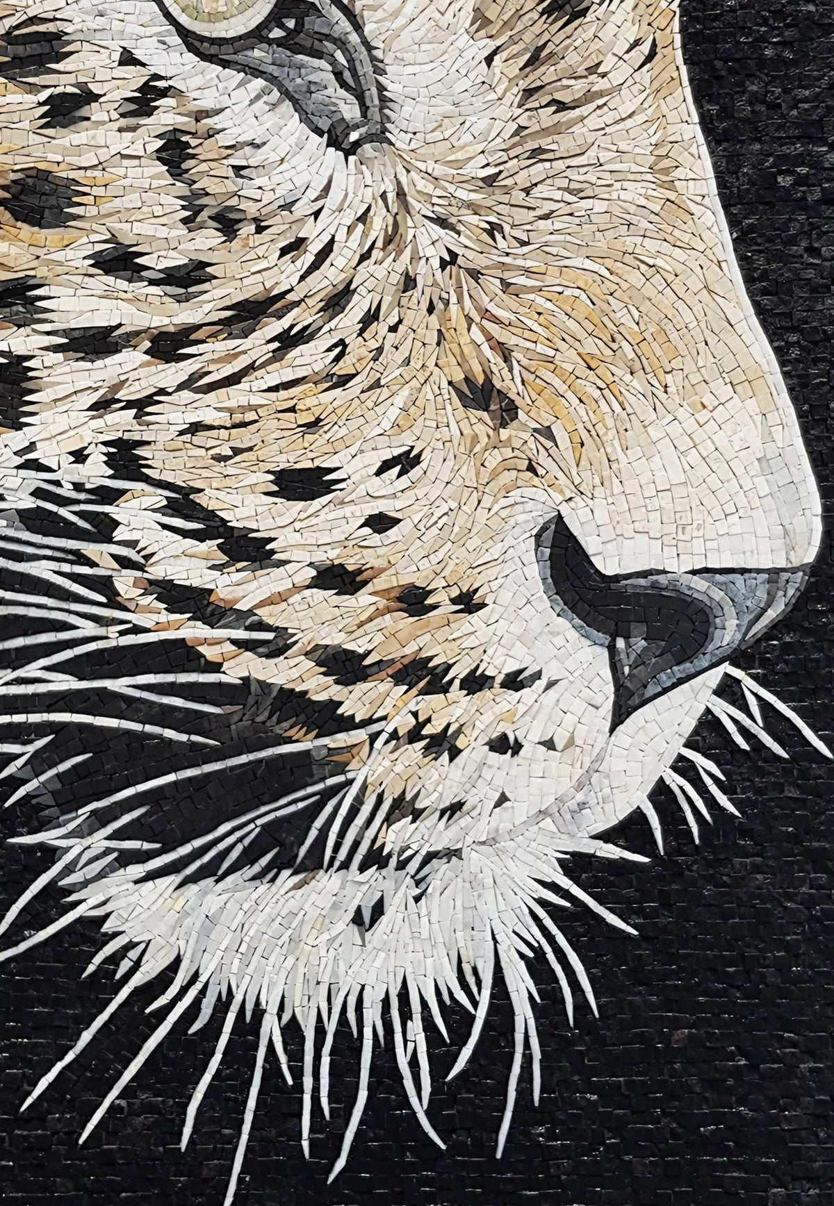 Handmade Tiger Mosaic Tile Art: Wild Animal Wall Decor