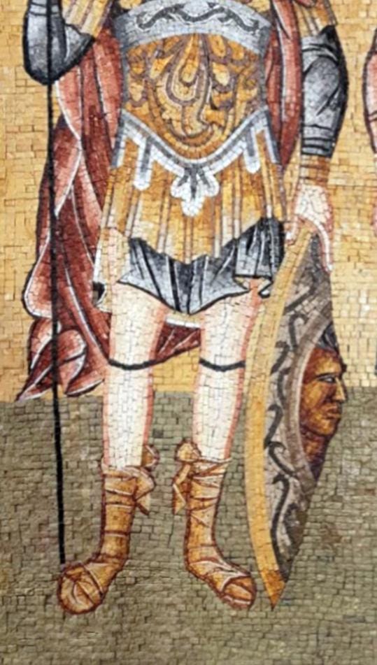 Handmade Marble Mosaic Wall Art: Saint Demetrius & Saint George Byzantine Icon (40x60