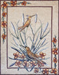 Handmade Kingfisher Mosaic Tile Art: Floral Bird Wall Decor (40x32)
