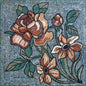 Handmade Marble Mosaic: Rose Flower Wall Art Decor