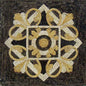 40" Geometric Floral Marble Mosaic Tile: Indoor/Outdoor Art