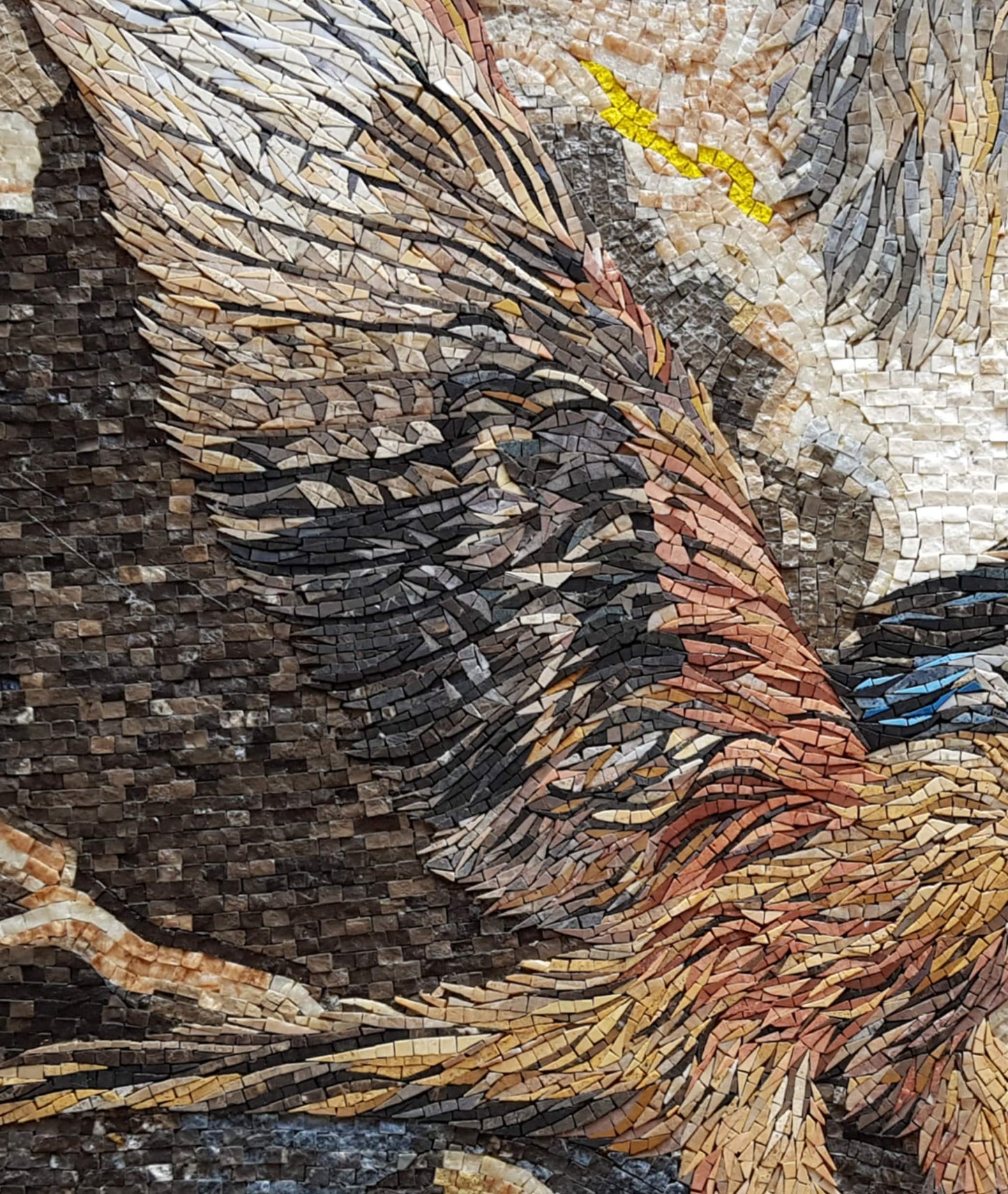 Eagle Mosaic Backsplash: Marble Bird Artwork (44” x 36”)