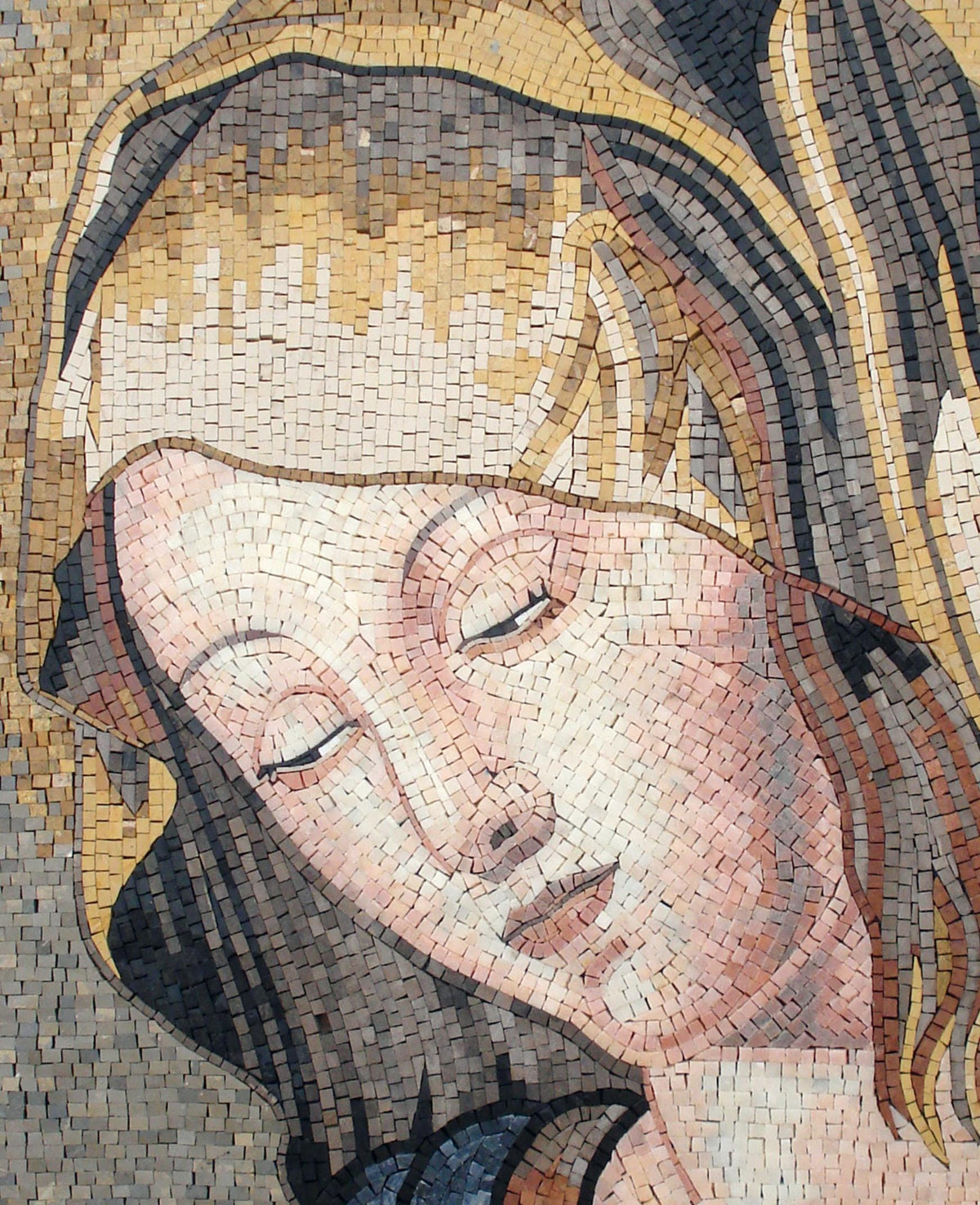 40"x32" Virgin Mary Mosaic – Christian Religious Decor, Custom Sacred Portrait, Customization available