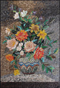 Floral Mosaic Wall Art: Handmade Marble Tile Vase Decor (40” x 28”)