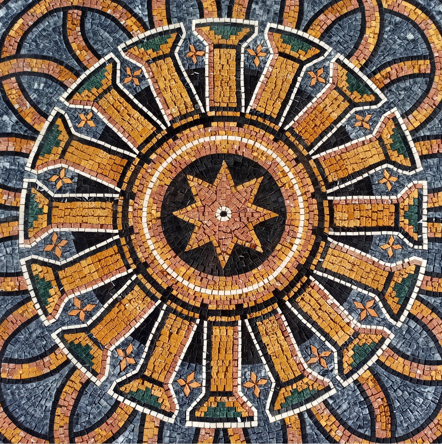 Exquisite Grandeur- 48" Handmade Pattern Mosaic Medallion Art Tile Décor - Customization available