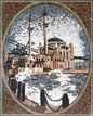 Handmade Marble Mosaic Tile Art: Istanbul Blue Mosque (40” x 32")