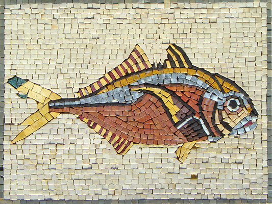 Handmade Fish Mosaic Tile Art: Stone & Marble Backsplash