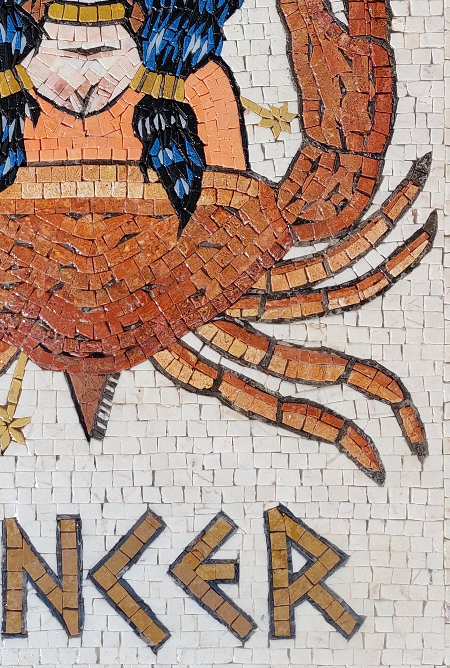 Handmade Cancer Zodiac Mosaic Tile Art: Birthday Gift