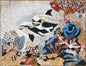 Handmade Dolphin Mosaic Backsplash: Sea Animal Marble Tile Art