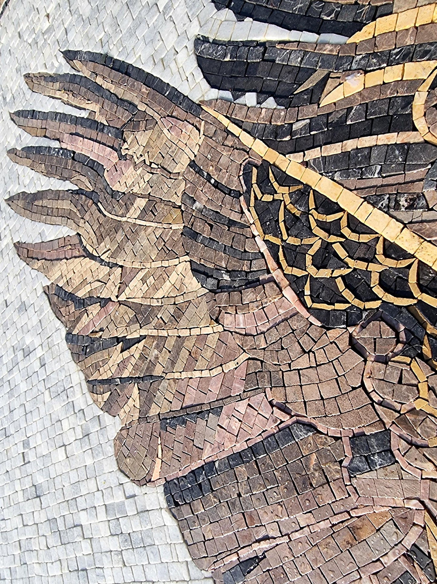 Handmade Eagle Mosaic Tile Art: Flying Bald Eagle Wall Decor