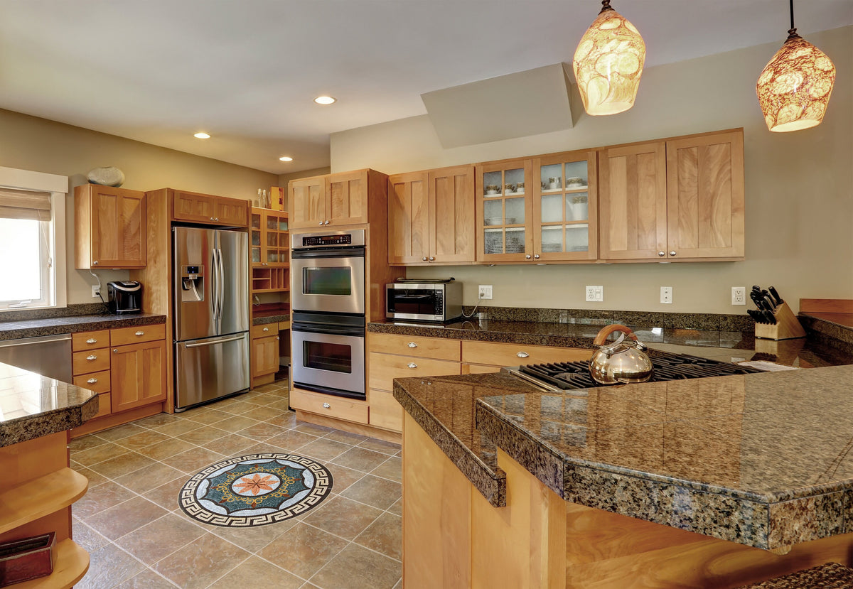 Eclectic and Multicolored Mixed Pattern Mosaic Medallion