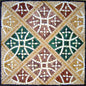 40" Geometric Floral Marble Mosaic Tile: Indoor/Outdoor Floor & Wall