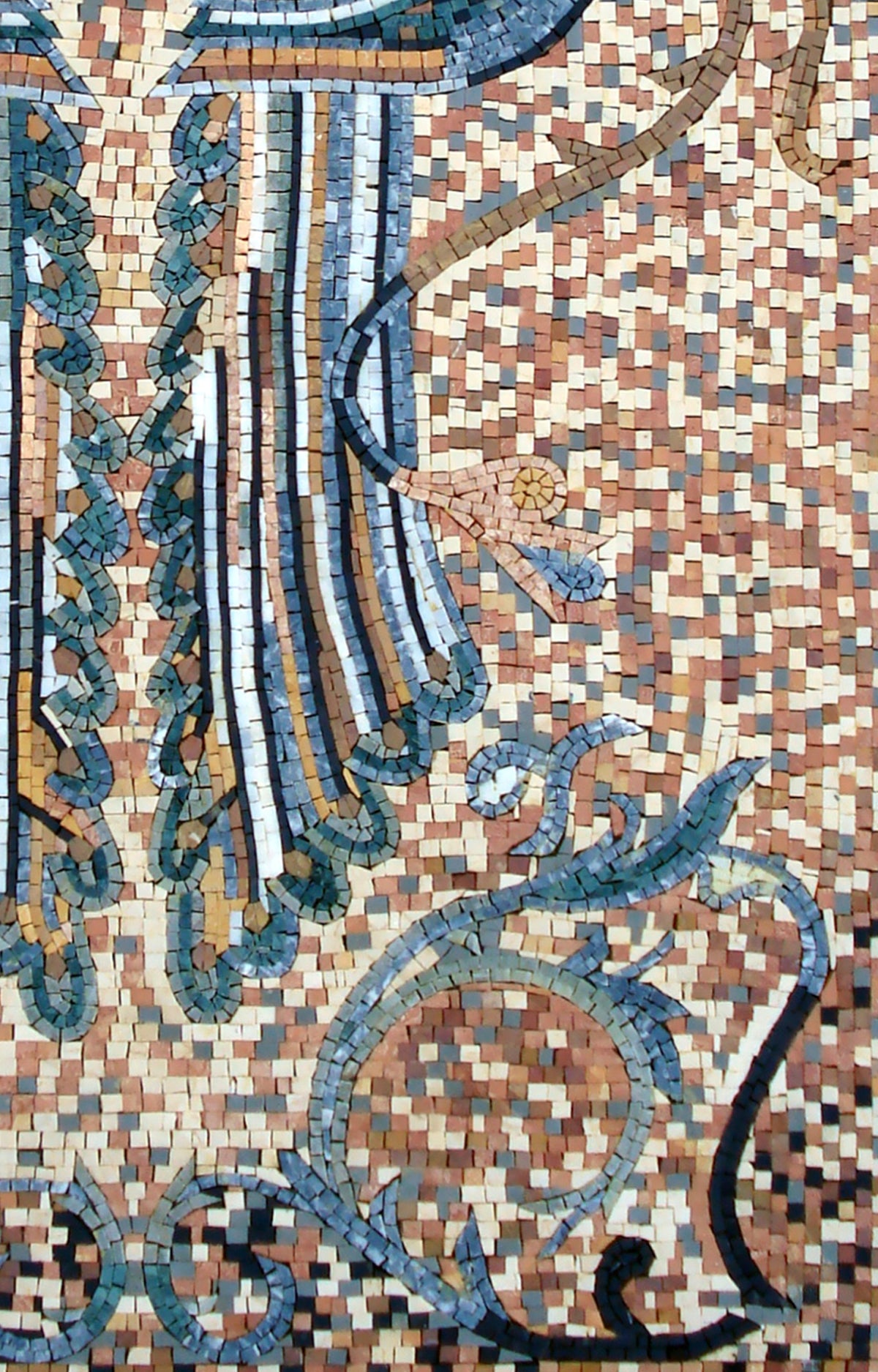 Handmade Peacock Mosaic Backsplash: Marble Tile Wall Art (52” x 34")