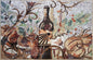 36" x 26" Tuscan Wine Still-Life Mosaic Kitchen Backsplash – Handmade Marble Art - Customization Available