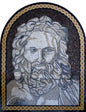 Handmade Homer Mosaic Tile Art: Greek Poet Reproduction