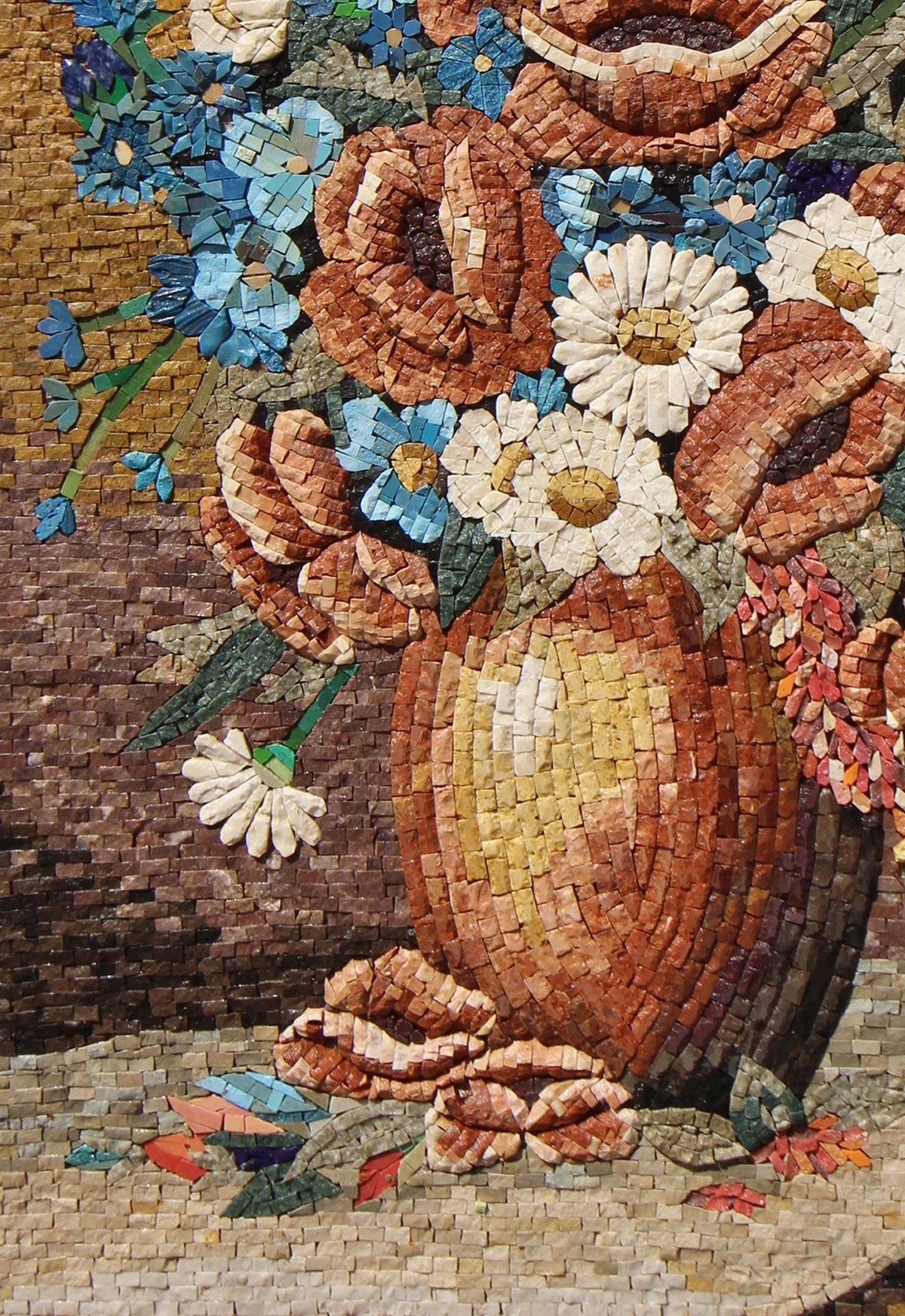 36"x24" Floral Mosaic Wall Art –  Vibrant Flower Design, Decorative Home Accent, Customization Available