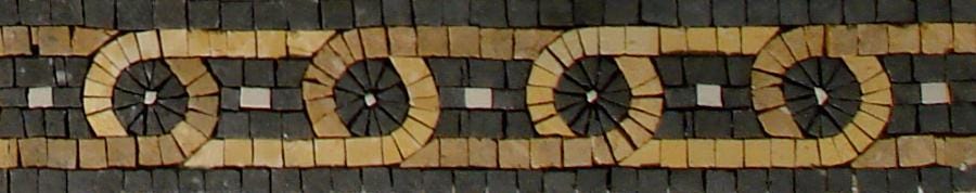 4″ Gold & Black Loop Pattern Border Mosaic – Handmade Marble Tile Trim, Customization available
