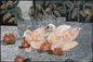 Swan Mosaic Tile Art: Handmade Marble Mural (36" x 24")