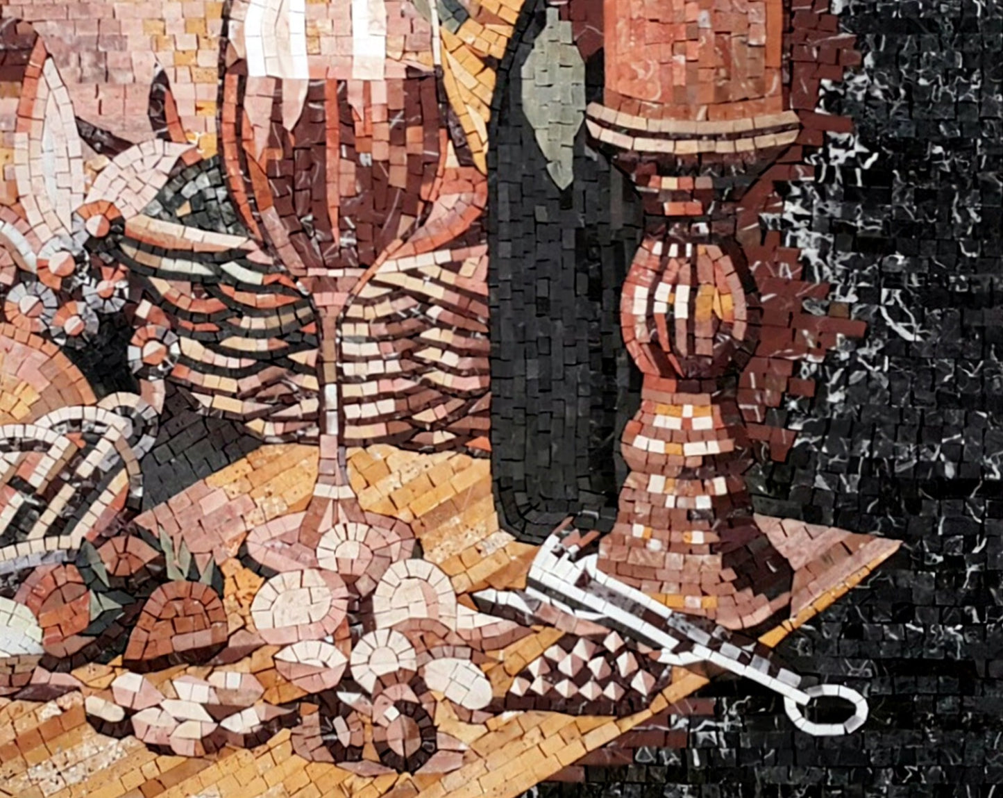 STIL LIFE MOSAIC| Fruit Basket, Candlelit, Sunflower Mosaic Backsplash For Kitchen Wall Décor | Fruits Backsplash For Tabletop