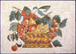 Handmade Fruit Basket Mosaic Art: Marble Tile Wall Decor